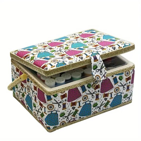 BRAND NEW LARGE SIZE MODERN SEWING BASKET - Picture 1 of 4